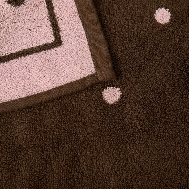 Odette Chocolate & Pink Blossom Spot Towel Range