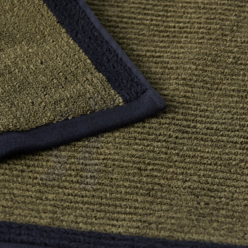 Brigette Dark Olive & Black Border Towel Range