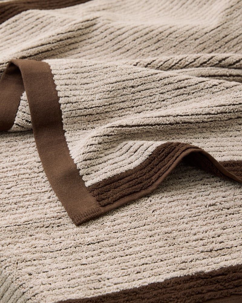 Brigette Border Mushroom & Chocolate Towel Range