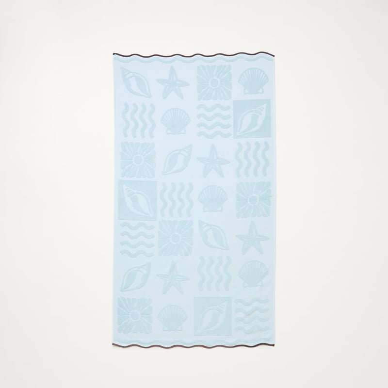 Terry Blue Airlie Textured Beach Towel