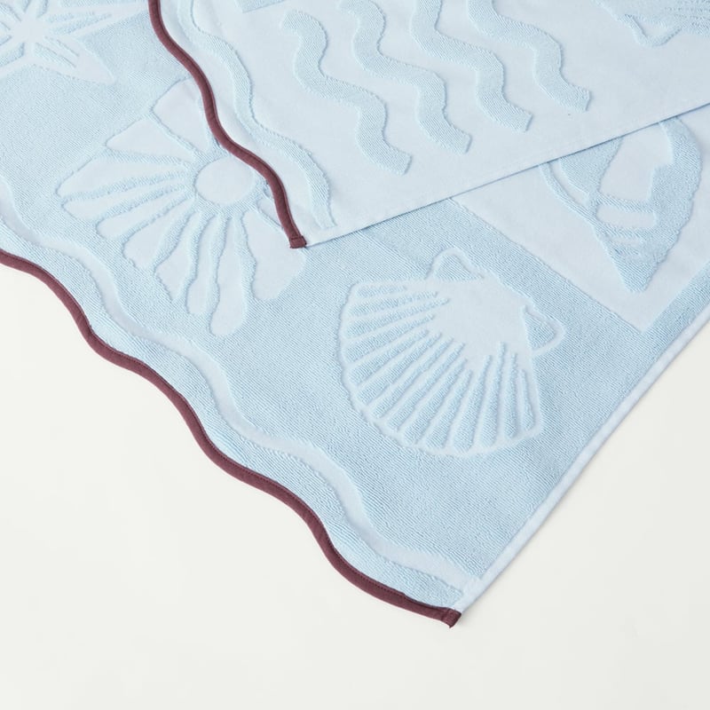 Terry Blue Airlie Textured Beach Towel