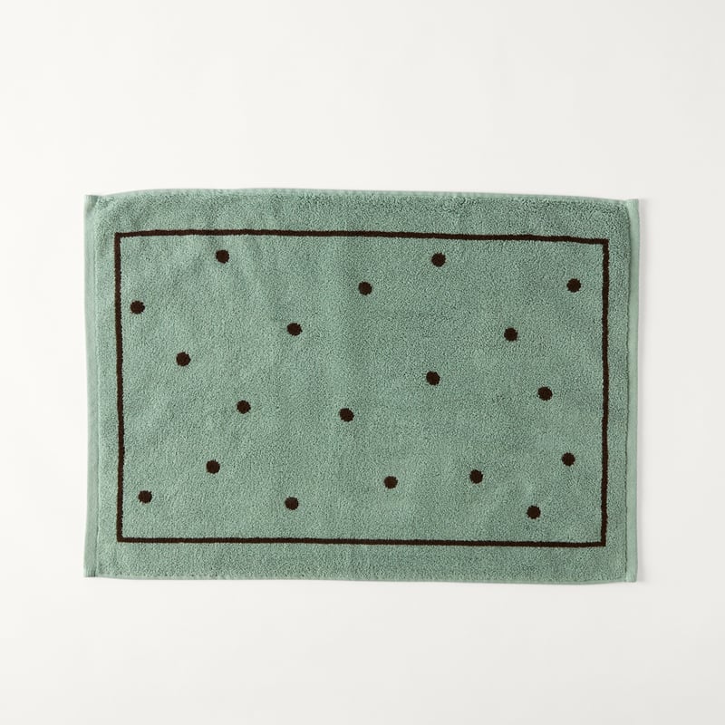 Odette Spot Mineral Green & Chocolate Towel Range