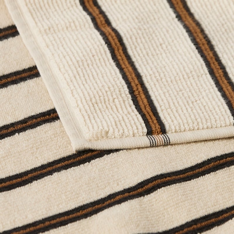 European Lincoln Black & Nutmeg Stripe Turkish Cotton Towel Range