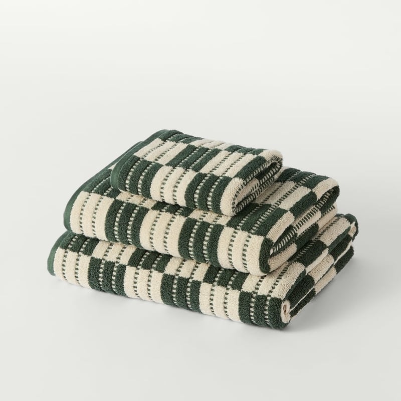 Hamilton Check Forest Green & Natural Towel Range
