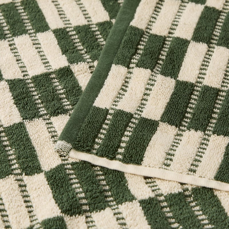 Hamilton Check Forest Green & Natural Towel Range