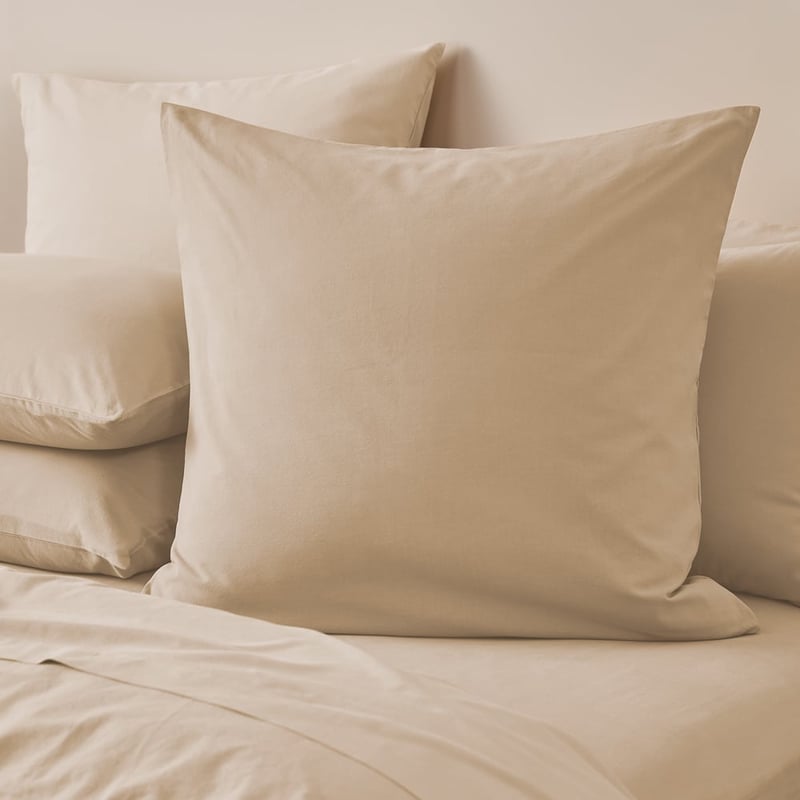 Stonewashed Cotton Sand Pillowcase