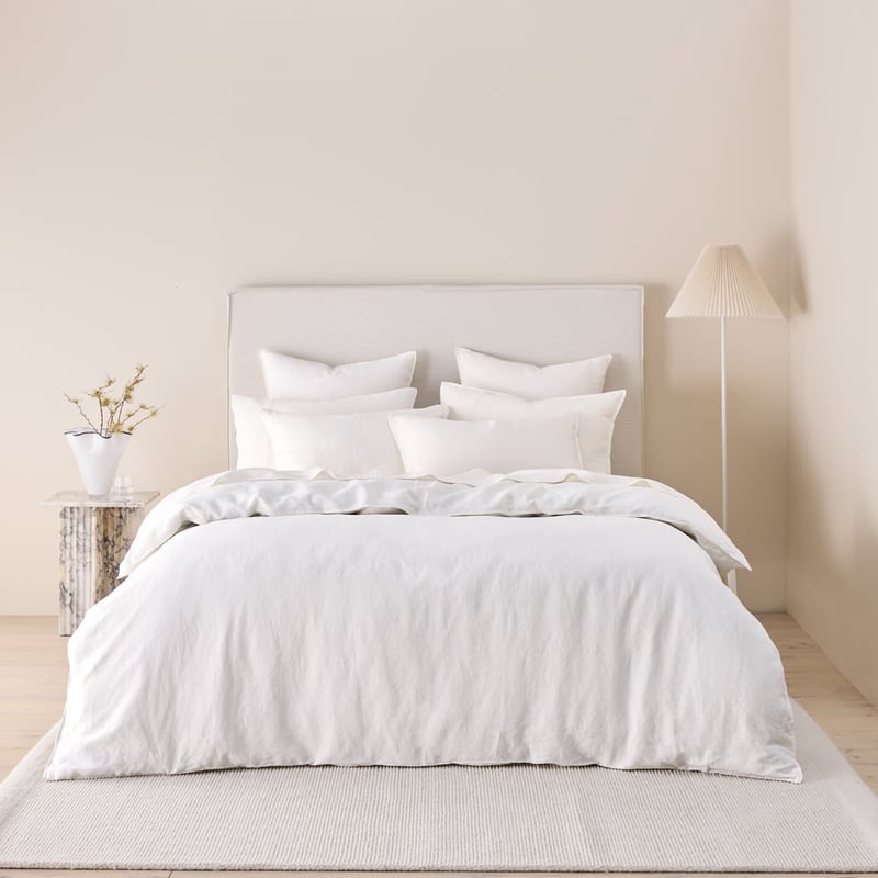 Vintage Washed Linen White Quilt Cover Separates