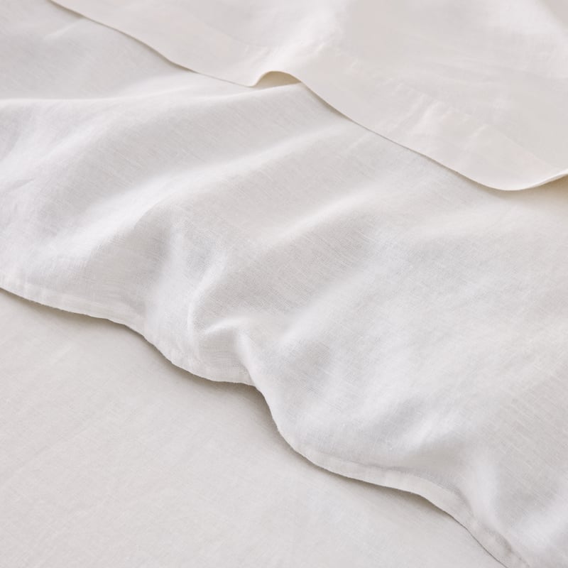 Vintage Washed Linen White Pillowcase