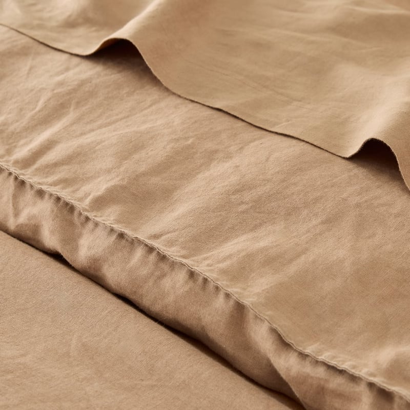Vintage Washed Linen Hazelnut Quilt Cover Separates