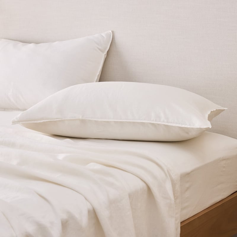 Vintage Washed Linen White Sheet Separates