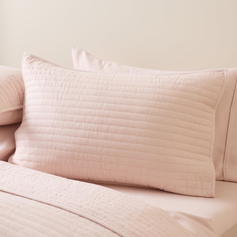 Melange Pink Flannel Quilted Pillowcases