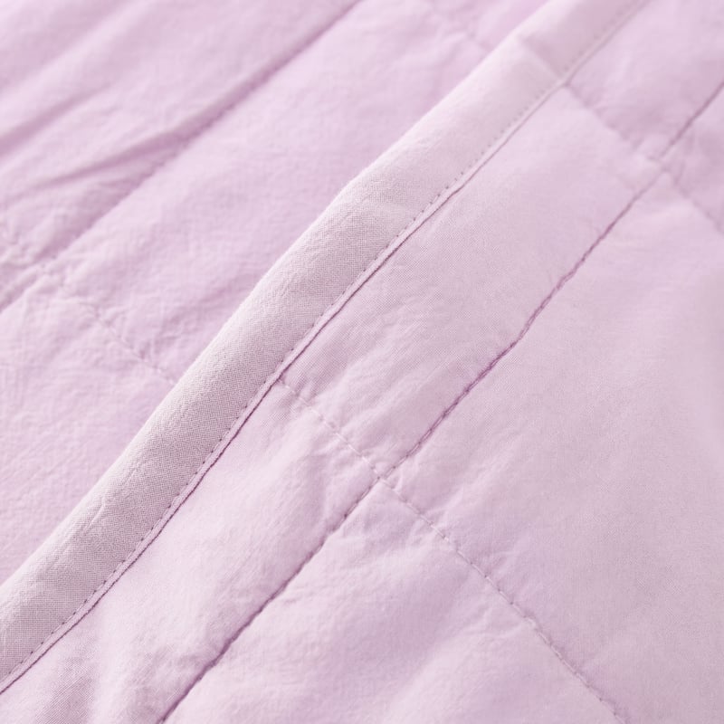 Stonewashed Cotton Misty Lilac Quilted Pillowcases