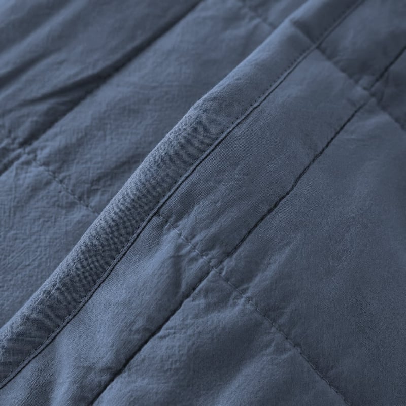 Stonewashed Cotton Midnight Navy Quilted Coverlet Separates