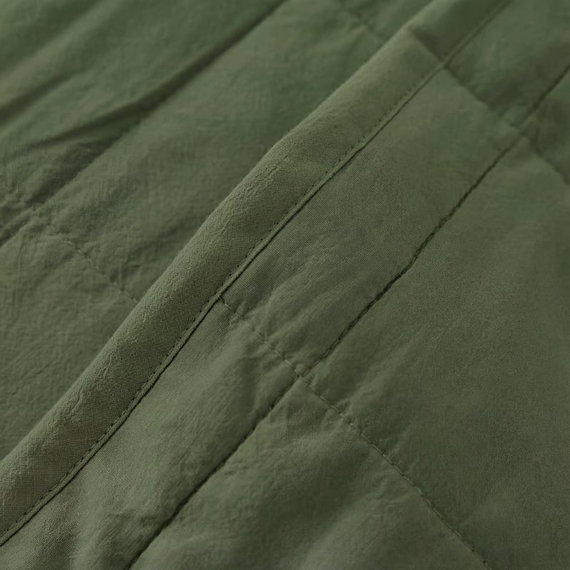 Stonewashed Cotton Basil Quilted Grid Pillowcases
