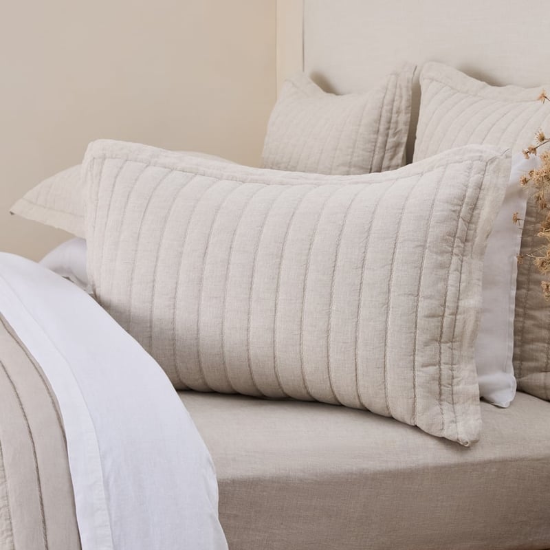 Vintage Washed Linen Linen Quilted Pillowcases