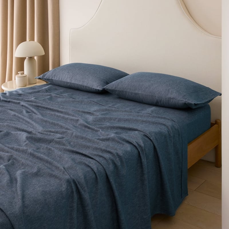 Melange Navy Flannel Pillowcases 