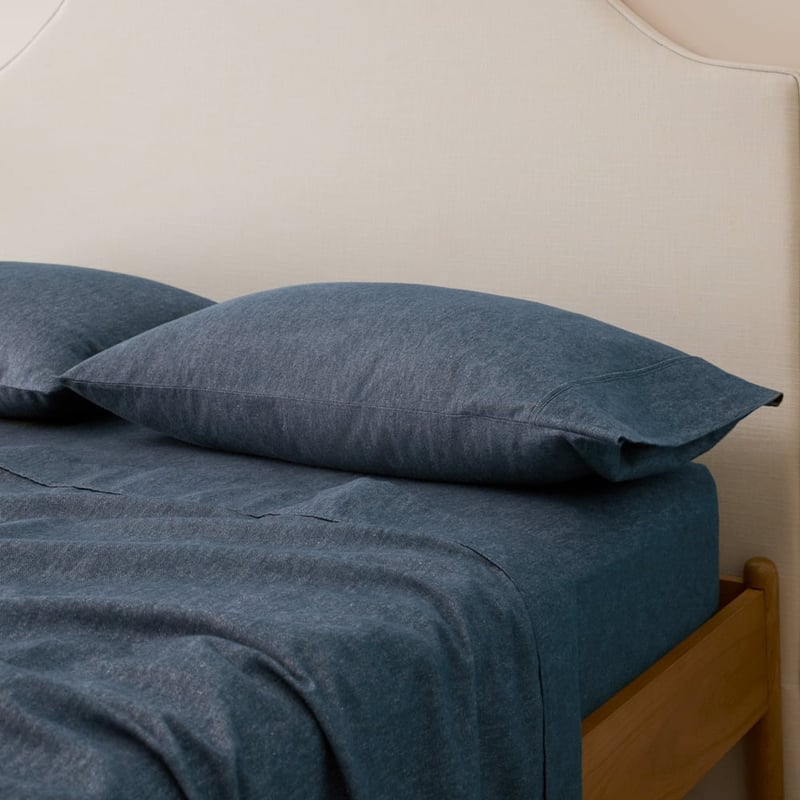 Melange Navy Flannel Pillowcases 