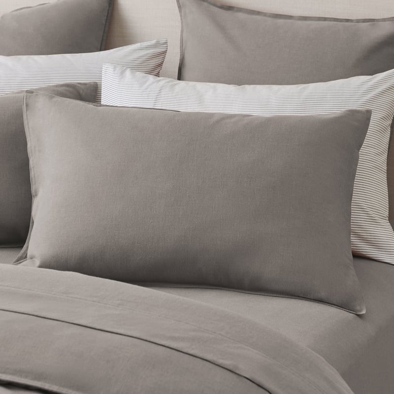 Brushed Cotton Wool Ash Grey Quilt Cover Set + Separates