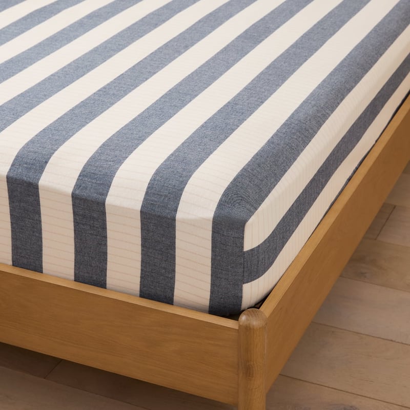 Elliot Navy Stripe Flannel Sheet Separates