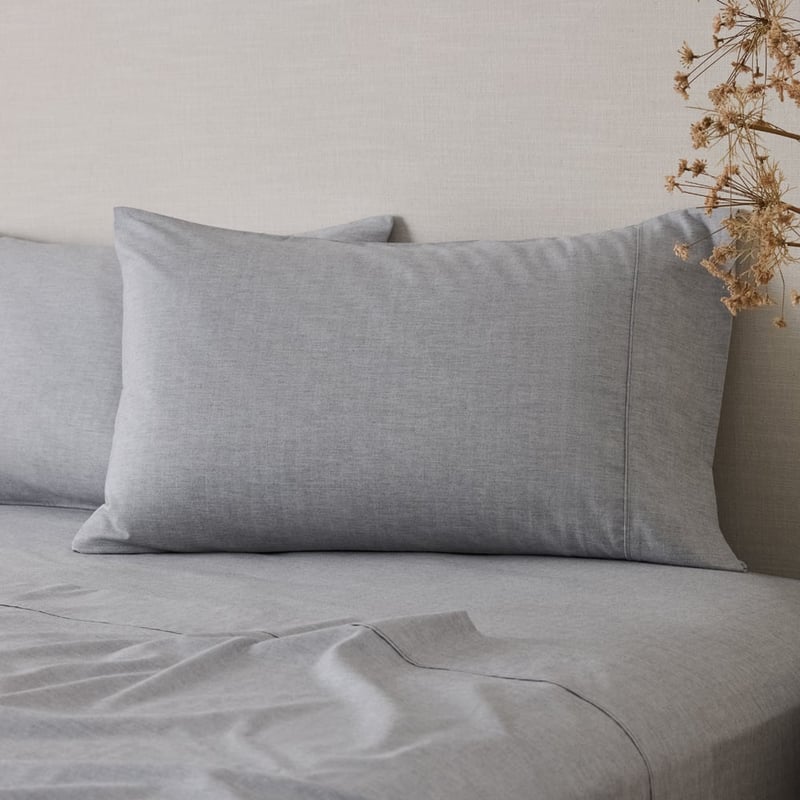 Brushed Cotton Black & White Cashmere Herringbone Sheet Set