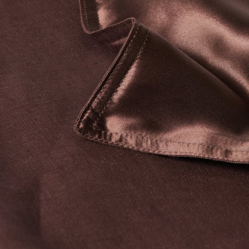 Vintage Washed Linen Silk Chocolate Pillowcases Pair