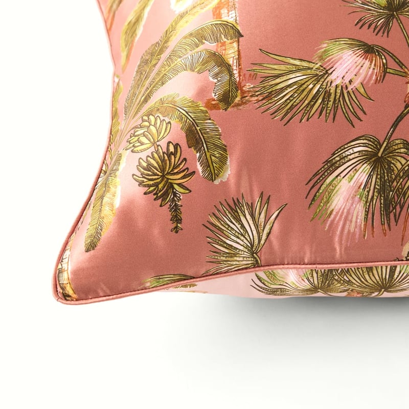 Pure Silk Island Palm Printed Pillowcase