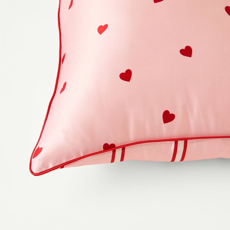 Pure Silk Mothers Day Hearts Printed Pillowcase
