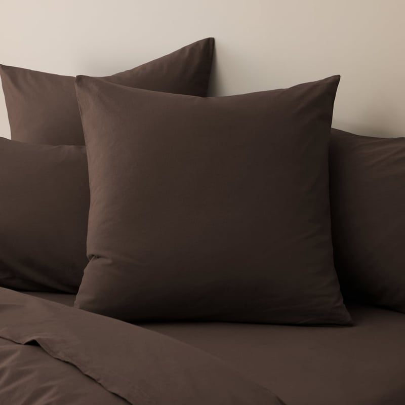 Stonewashed Cotton Chocolate Pillowcases