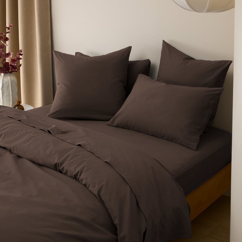 Stonewashed Cotton Chocolate Pillowcases