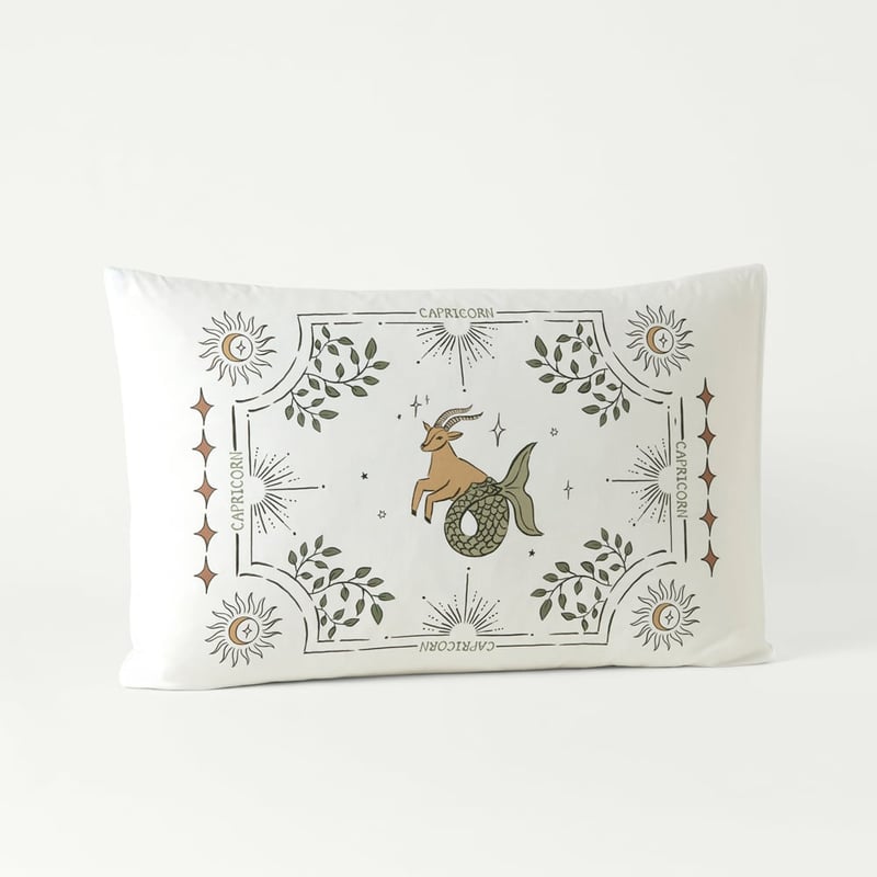 Zodiac Green Capricorn Pillowcase