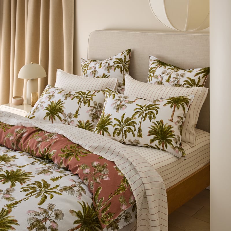 Linen Cotton Island Palm Quilt Cover Set + Separates