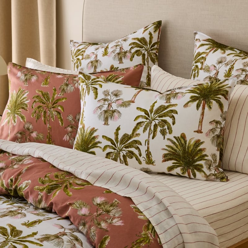Linen Cotton Island Palm Quilt Cover Set + Separates