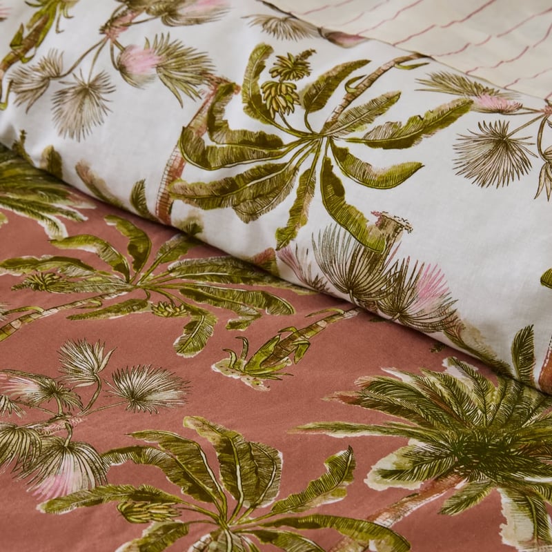 Linen Cotton Island Palm Quilt Cover Set + Separates