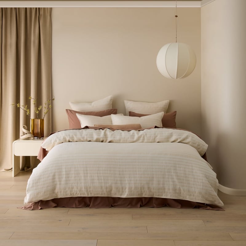 Hurley Natural Jacquard Quilt Cover Set + Separates 