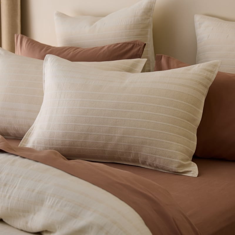 Hurley Natural Jacquard Quilt Cover Set + Separates 