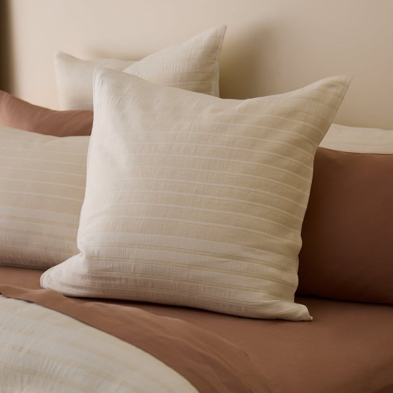 Hurley Natural Jacquard Quilt Cover Set + Separates 