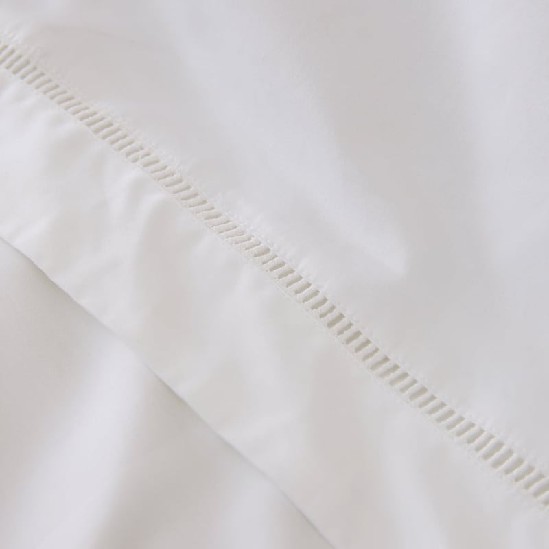 Egyptian Cotton White Ladder Embroidery Quilt Cover Set
