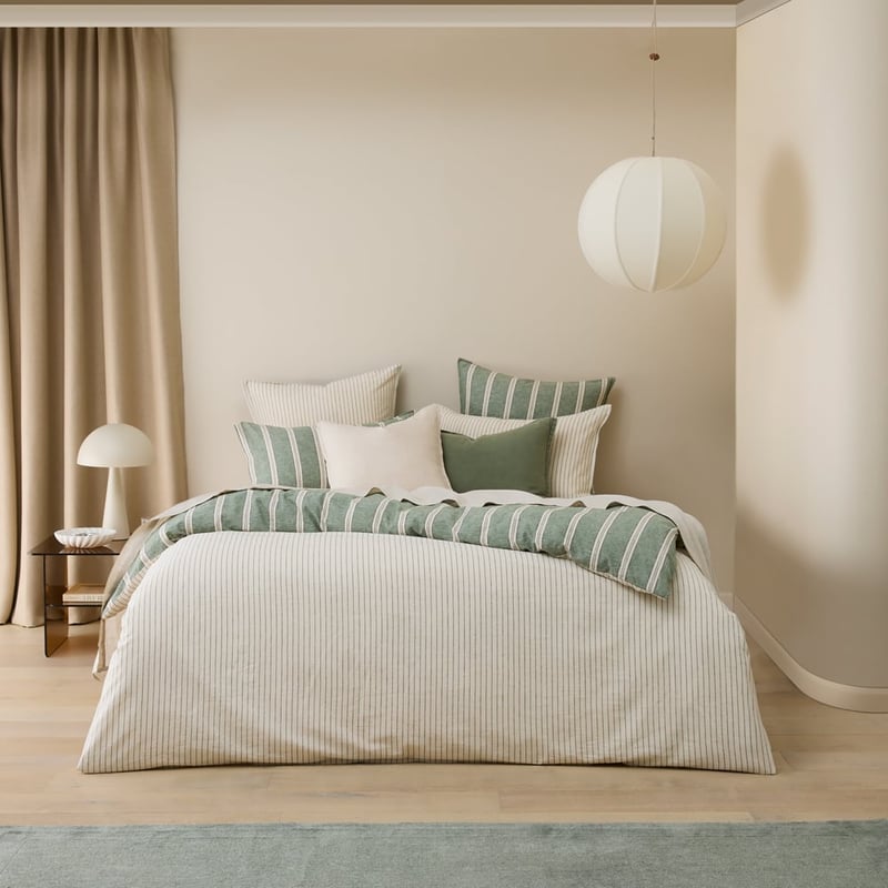 Linen Cotton Ivy Stripe Quilt Cover Set