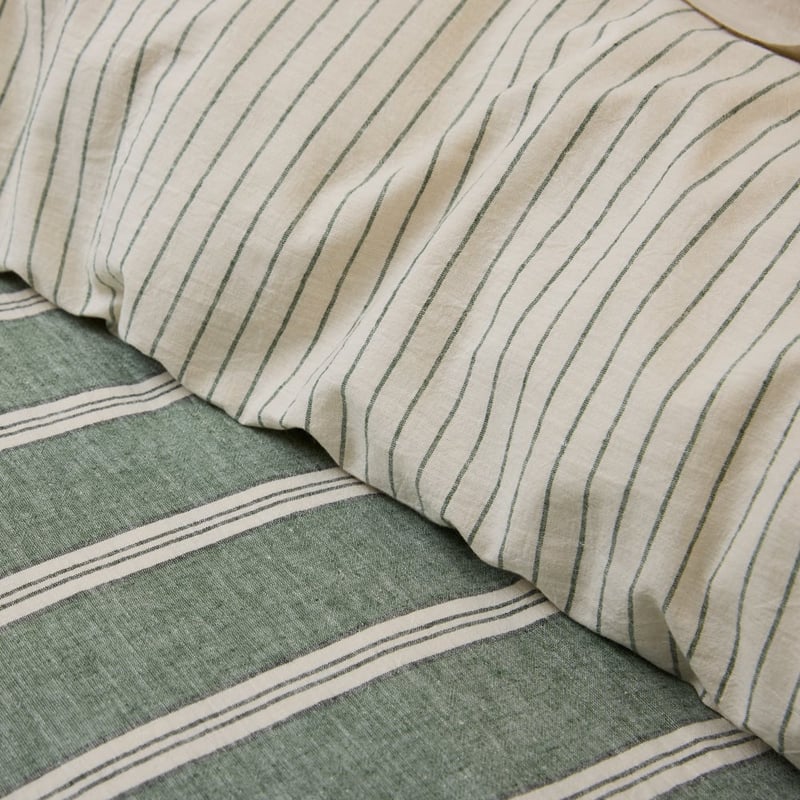 Linen Cotton Ivy Stripe Quilt Cover Set