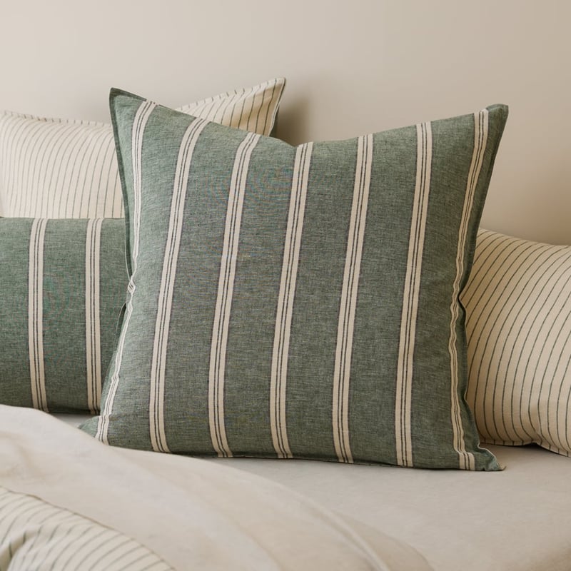 Linen Cotton Ivy Stripe Pillowcase