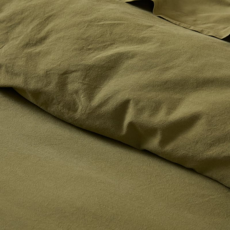 Stonewashed Cotton Olive Quilt Cover Separates