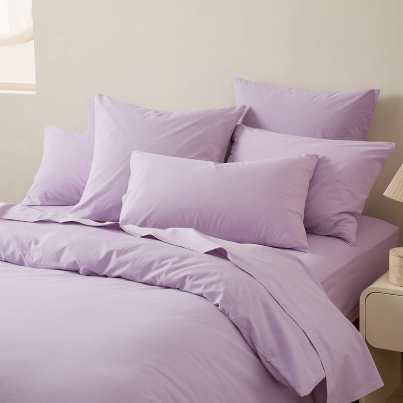 Stonewashed Cotton Misty Lilac Quilt Cover Separates