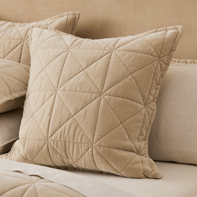 Vance Sand Cotton Velvet Quilted Pillowcases