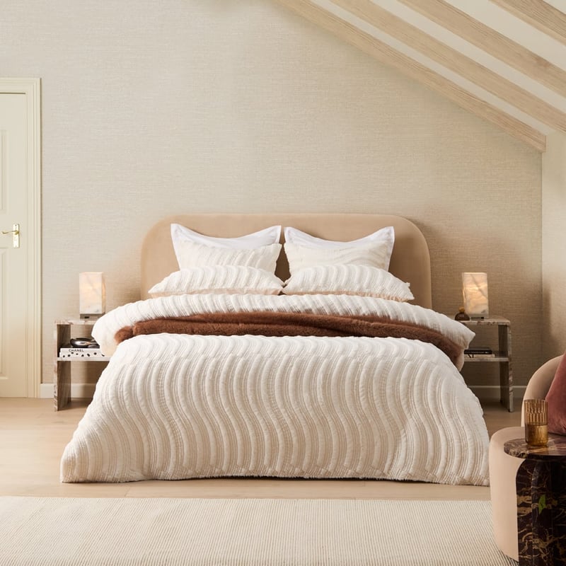 Bentley Snow Faux Fur Quilted Quilt Cover Separates