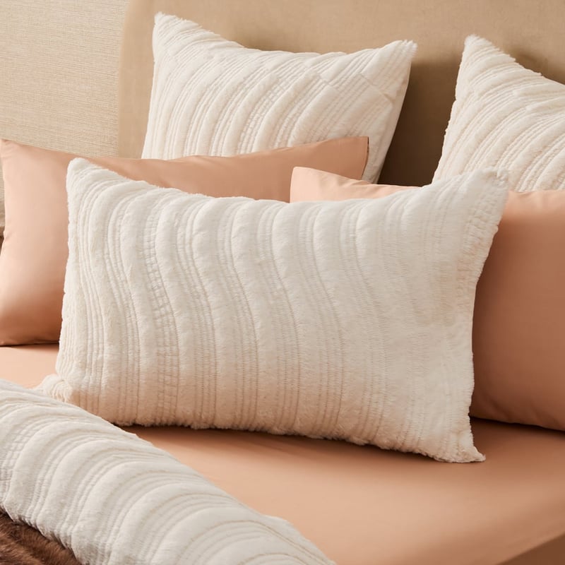 Bentley Snow Faux Fur Quilted Pillowcases