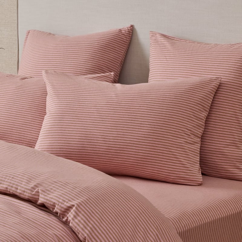 Ultra Soft Jersey Rose & Cedar Stripe Pillowcases