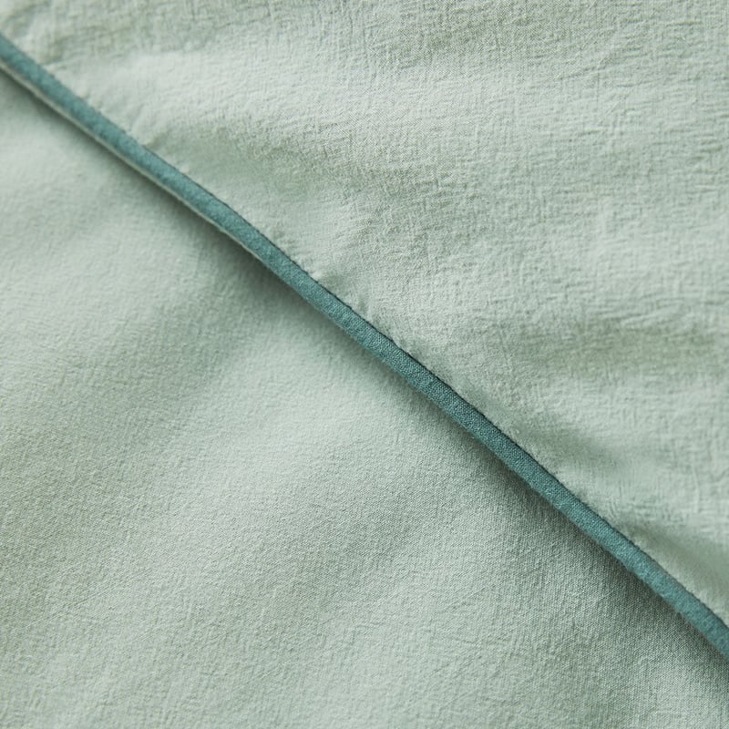 Stonewashed Cotton Mineral & Seapine Piped Pillowcases