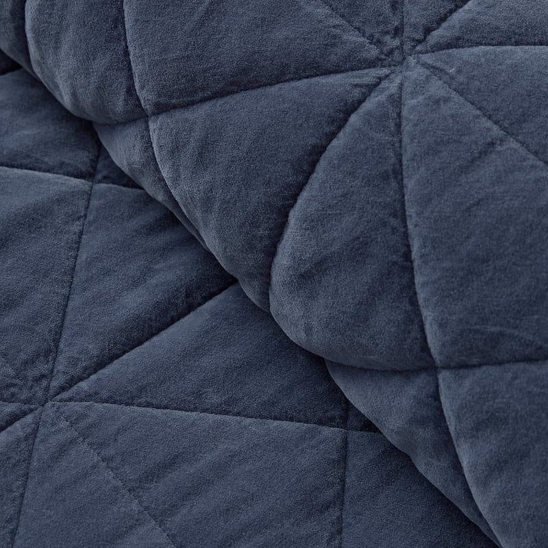 Vance Denim Cotton Velvet Quilted Pillowcases