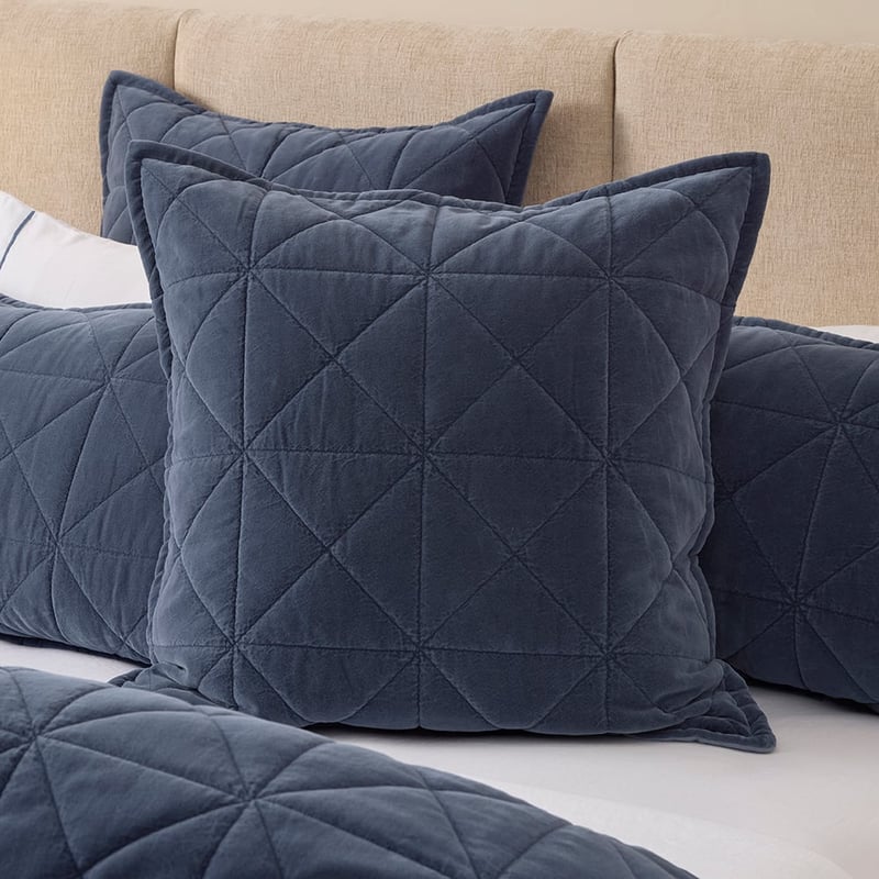 Vance Denim Cotton Velvet Quilted Pillowcases