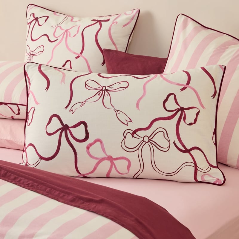 Isabelle White Bow Quilt Cover Set + Separates